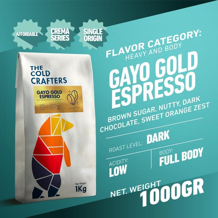 

Gayo Gold Espresso 100% Arabica Coffee Arabika Biji Kopi Bubuk 1KG