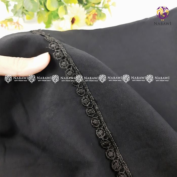Jilbab Ihram Wanita Rayon Besar Hitam Polos Kerudung Instan Dewasa Renda Panjang Perlengkapan Haji