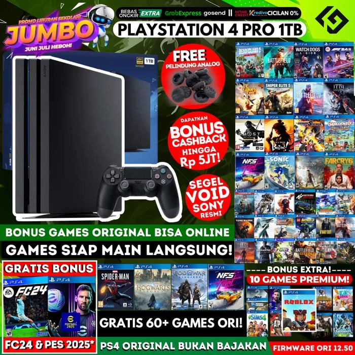 PS4 Pro 1TB Original Playstation PS 4 Garansi Panjang Free Games