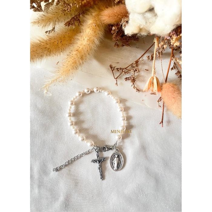 Rosario Pearl Bracelet (Gelang Rosario Mutiara Swarovski)