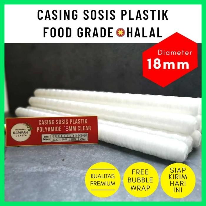 

(Expert) Casing/Selongsong Sosis Plastik Polyamide Halal Food Grade 18 mm Clear