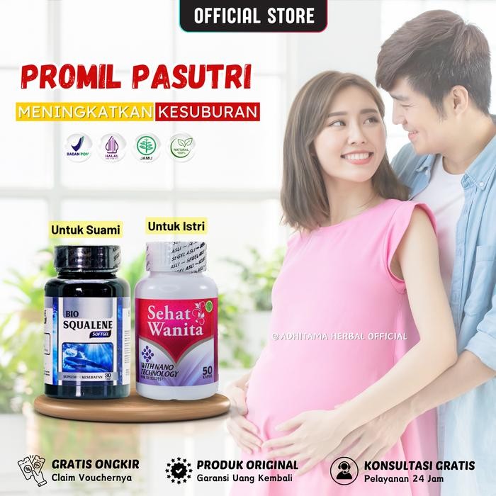 Paket Promil Program Hamil Suami Dan Istri Kandungan Dan Kualitas Sperma - Bio Squalene & Sehat