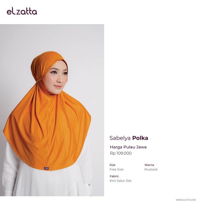 Elzatta Sabelya Polka Jilbab Maryam Motif Simple Terbaru Hijab Instan