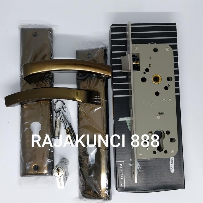 Handle 212Ac + Bodi Ses 2030 40Mm + Cylinder 6Cm / Kunci Pintu Ses
