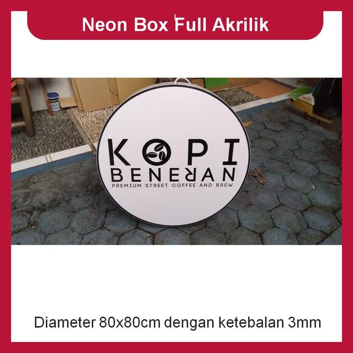 Neon Box Bulat Acrylic Diameter 80Cm