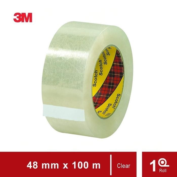 

Stok Baru 3M Scotch Box Sealing Tape 313 Clear, 48 mm x 100 m - Isolasi Bening