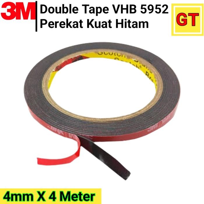 

Stok Baru Double Tape 3M VHB 5952 Hitam ORIGINAL Dobel Tip Perekat Kuat 4mm
