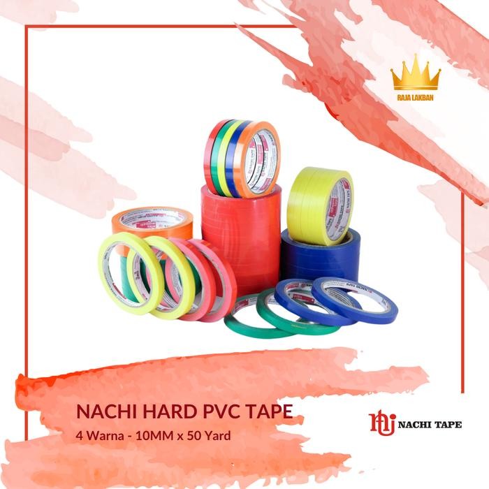 

Stok Baru Lakban Tape PVC Bakery Kemasan NACHI Hard PVC Tape 10 mm x 50 Yard - Warna Warni - SLOP