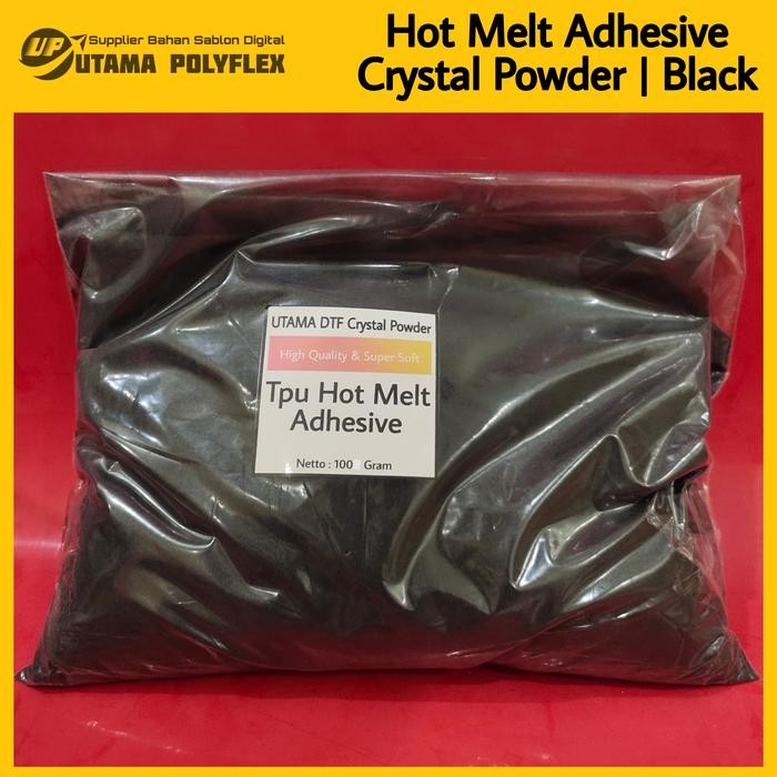 

Stok Baru Tpu Hot Melt Adhesive Crystal Powder DTF Black Lem Bubuk Pet Film 100g