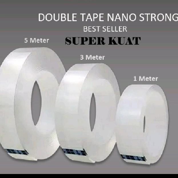 

Stok Baru double tape bening lem super kuat