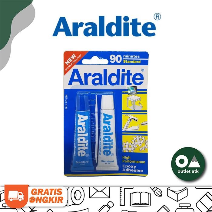 

Stok Baru Lem Epoxy Besi Plastik Araldite Standard Biru Serbaguna Original