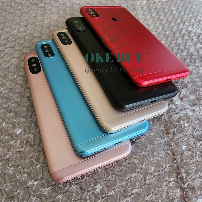 BACKDOOR CASING HOUSING XIAOMI MI A2 LITE BEKDOR KESING TUTUP BELAKANG + TOMBOL VOLUME XIOMI