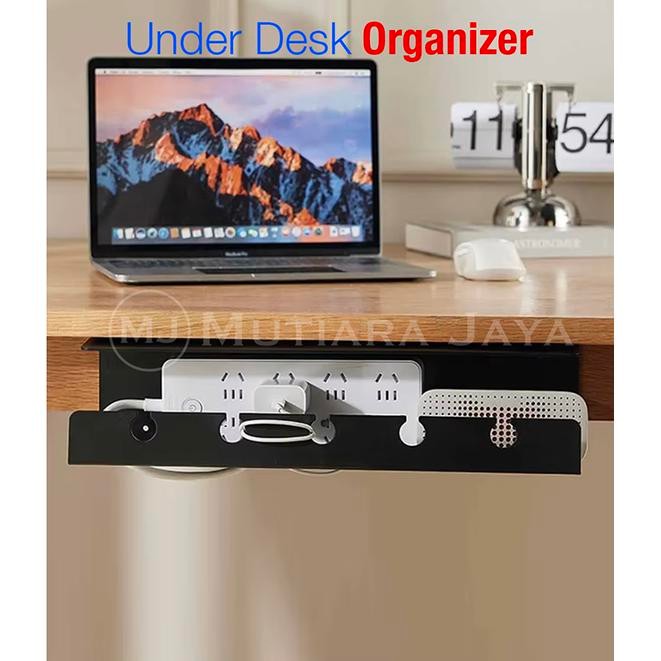 Rak Gantungan Bawah Meja op Kabel TV AC Router Wifi Holder Oanizer