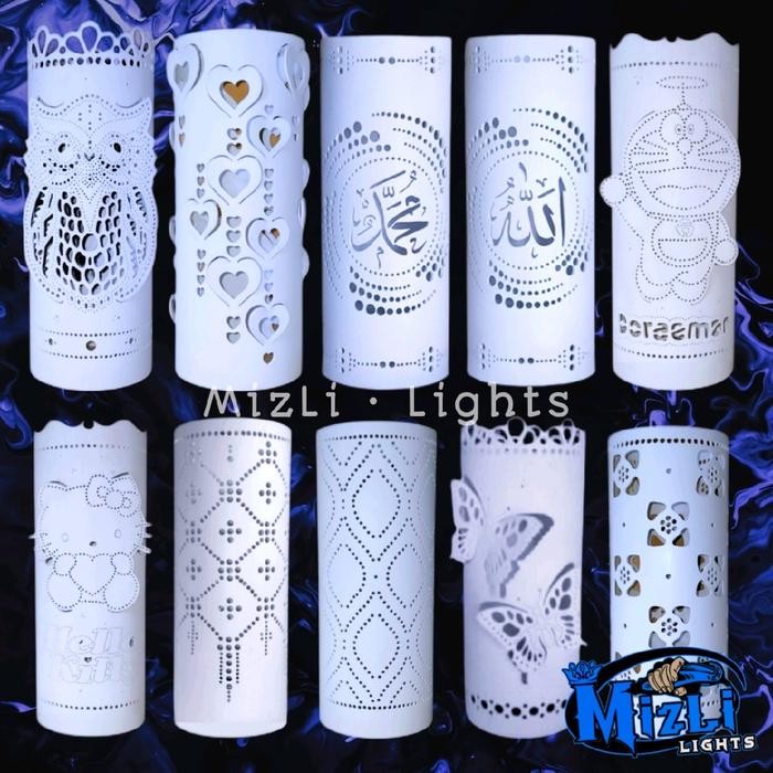 MIZLILIGHTS MENTAHAN UKIR 3 INCH KERAJINAN LAMPU HIAS DARI PIPA PARALAON PVC