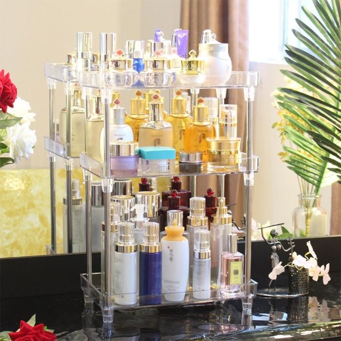 Ready Stock Rak Kosmetik Acrylic 2 / 3 Tingkat Serbaa Multifungsi