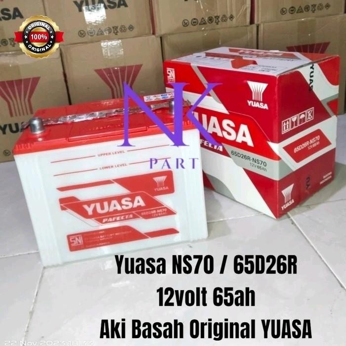 Aki Mobil Yuasa NS70 65D26R Pafecta 12v 65Ah Accu Basah Original YUASA