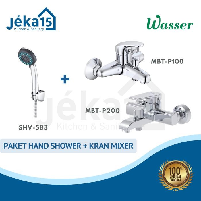 Wasser Paket Hand Shower Set + Kran Mixer Panas Dingin