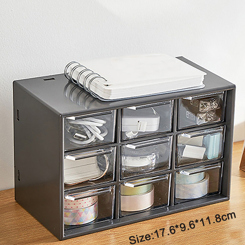 9 Drawers Storage Cabinet Organiser Desktop Organizer with 9 Mini