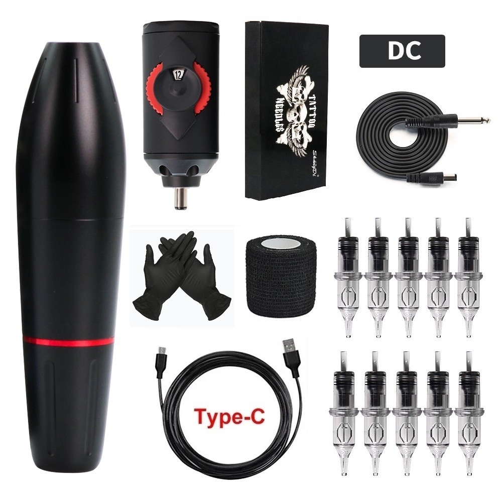 DC Interface Wireless Tattoo Machine Kit Rotary Pen with Tattoo Power