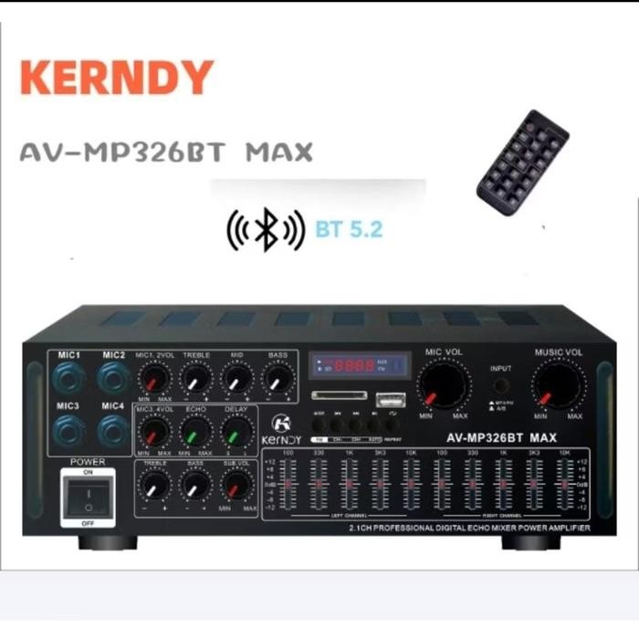 Amplifier Kerndy Bluetooth Eq Audio Karaoke Home Theater Kerndy Amplifier Av-Mp326 Max