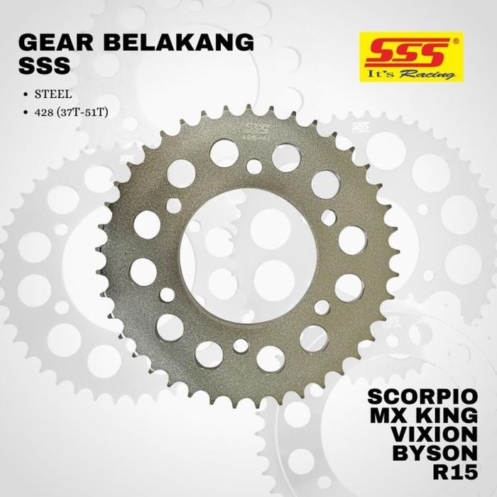 SSS Gear Belakang Scorpio Vixion MX King Byson NVL NVA R15 415 428 ORI