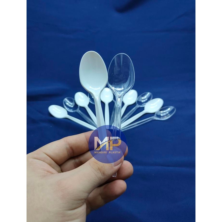 Grosir Sendok / Garpu Makan Plastik Bening / Hitam Per Dus