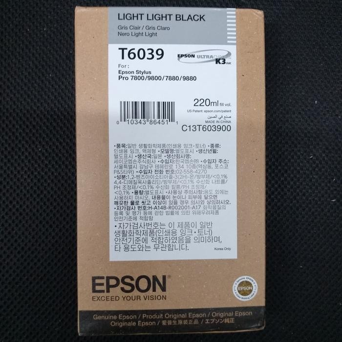 EPSON Tinta T6039 Light Light Black Stylus Pro 7800/9800/7880/9880