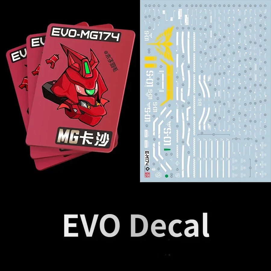 IMPORT EVO Decal E-M174 for EVO-MG174 MG SAZABI Ver.Ka Model Kits Fluorescent Gold Water Sticker for