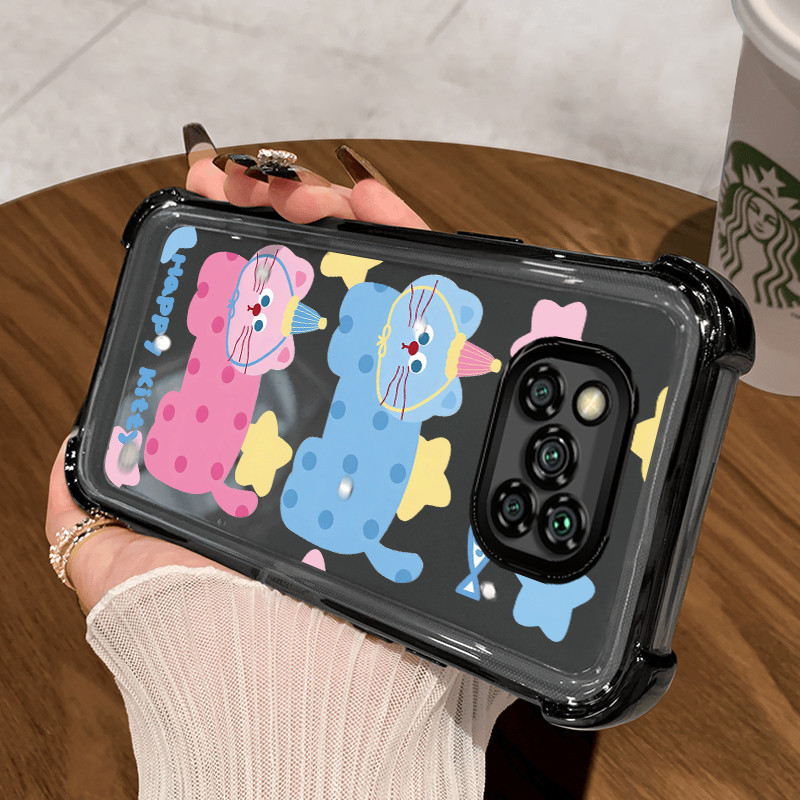 Casing Hp untuk Xiaomi POCO X3 POCO X3 NFC POCO X3 Pro Case kucing Kasing Glitter Perlindungan airba