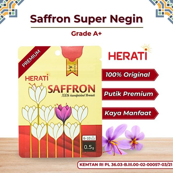 

Saffron Super Negin Mini Gold 0,5 Gr Herati Bunga Safron Grade A+ Premium Asli Kemasan Sachet