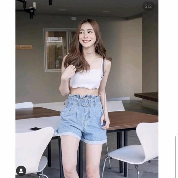 TERMURAH Tank Top Wanita Baby Doll / Tank Top Crop Top Sexy / Crop Top Wanita - Putih