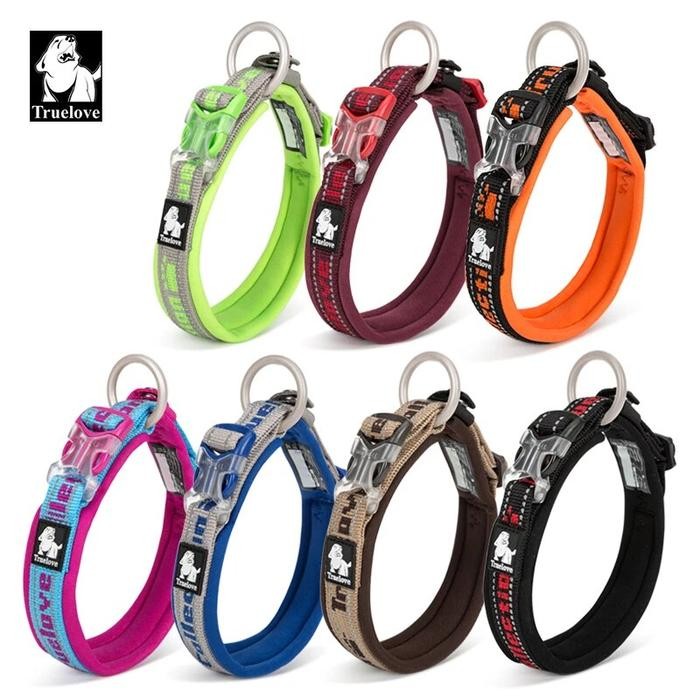 Truelove Dog Collar Nylon Reflective Adjustable Duraflex buckle Small