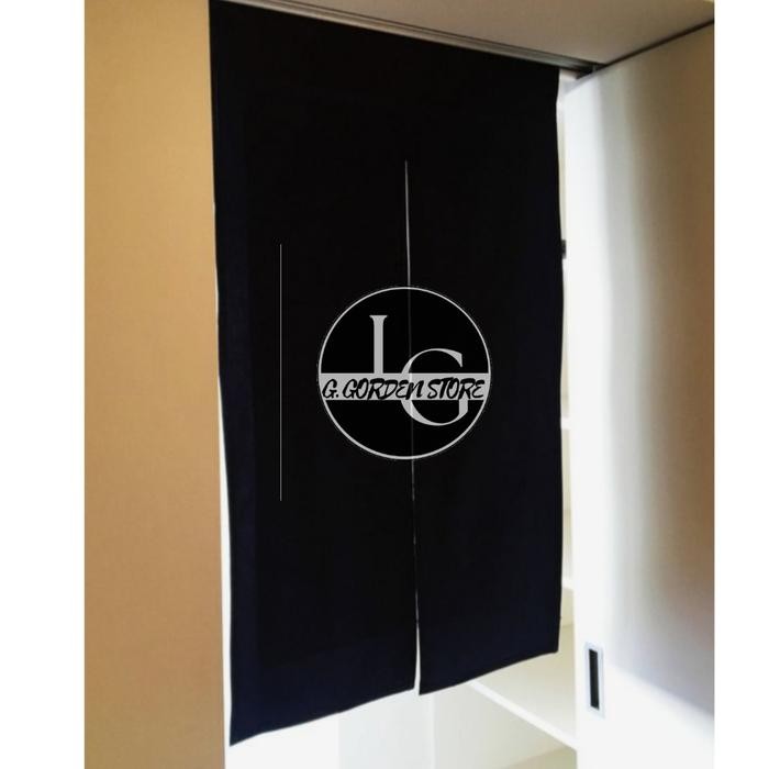 tirai pintu jepang linen warna hitam/Tirai pintu model jepang