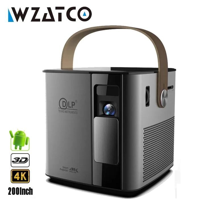 WZATCO T12 Full HD 1080P 4K 3D Projector Smart Android WIFI USB DLP