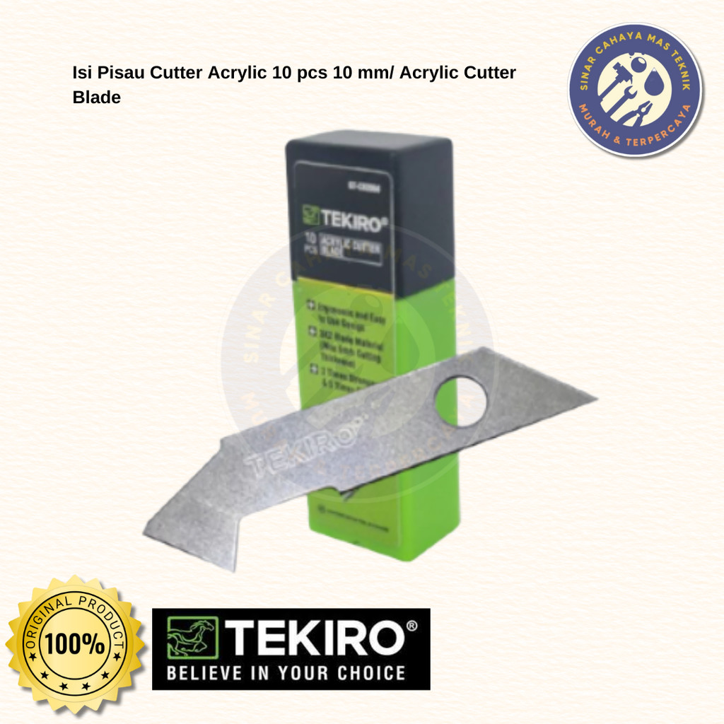 

Tekiro Isi Refill Pisau Cutter Acrylic 10 pcs 10 mm/ Acrylic Cutter Blade