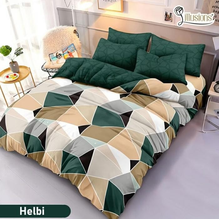 Bed cover set iLLUSIONS sprei king 180x200 sprei rumbai