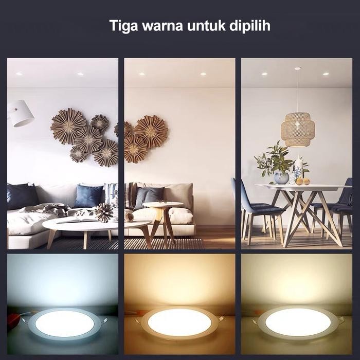 Lampu Downlight Led Panel Light 6Watt Downlight Panel/Putih+Kuning
