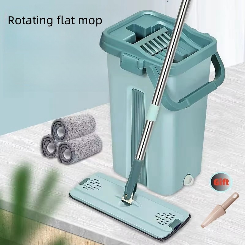 Scratch free mop, hand washable flat mop, household wooden floor mop, mop, lazy flat mop, rotating