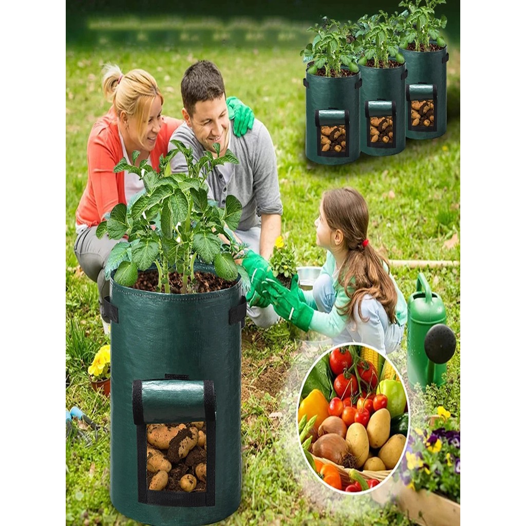 5PCs Garden Supplies Vegetable Plant Grow Bag Planting Container Bag Thicken Garden Pot DIY Potato