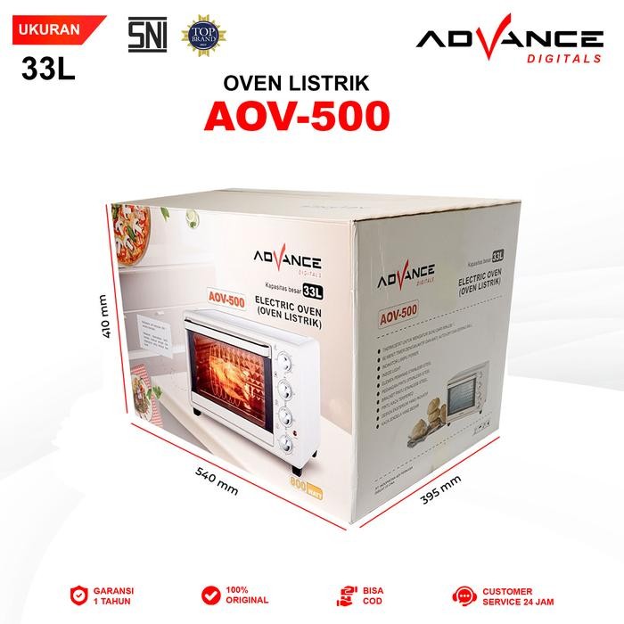 CODAdvance AOV500 Electrik Oven 33L Big Oven Listrik 800W Ayam Bakar 360 rotasi Panggang secara