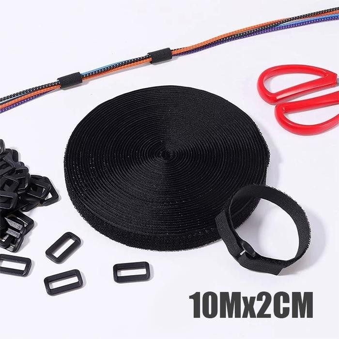 

TERBARU! 10M Velcro Cable Tie Organizer Nylon Fastener Kabel Strap +50PCS Kait