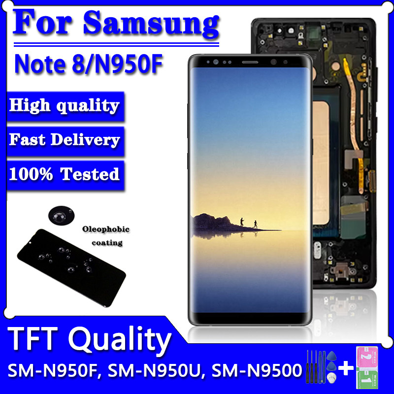 N950 Display Screen With Frame For Samsung Note8 N950F N950U N950W N950FD Note 8 LCD Display Touch S