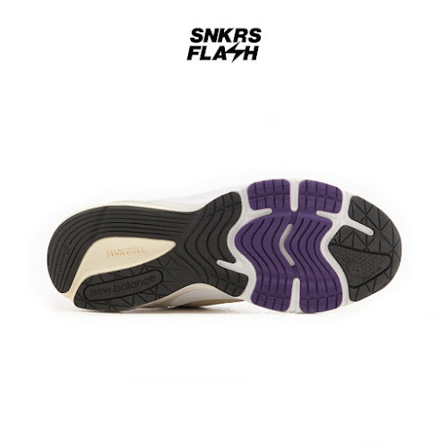 NEW BALANCE 990 V6 Made In Usa White Black Plum Sepatu Sneakers Pria - U990WB6 - Size 44