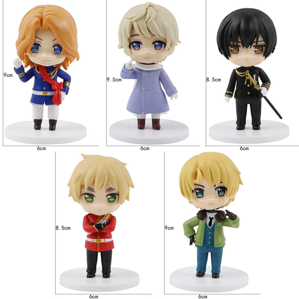 5 Pcs/Set Axis Powers Hetalia Q Version Figure World Stars Feliciano Vargas Alfred F Jones Arthur