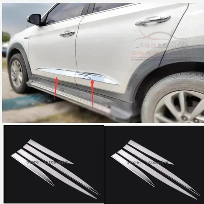 FOR HYUNDAI TUCSON 2015 2016 2017 18 CHROME SIDE DOOR LINING