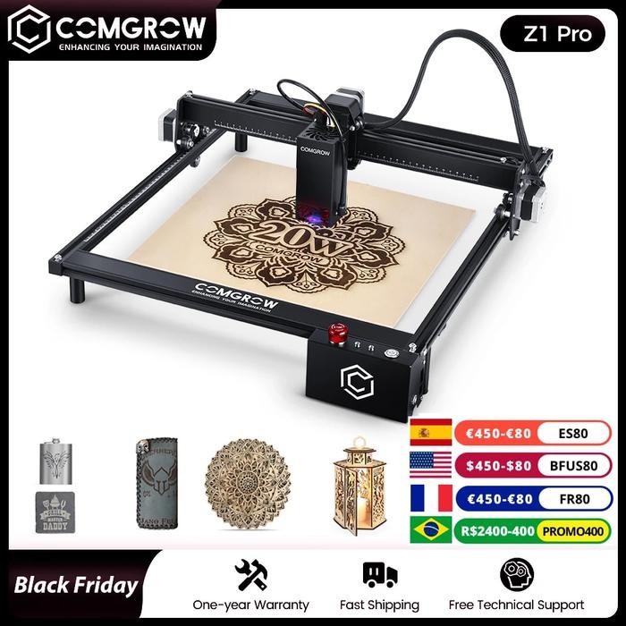 COMGROW Z1 PRO Laser Engraving Cutting Machine 20W Desktop CNC Laser