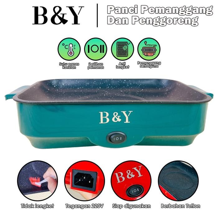 PREMIUM Panggangan BBQ Panci Listrik Multifungsi Anti Lengket / Grill Fryer Pemanggang Alat BBQ