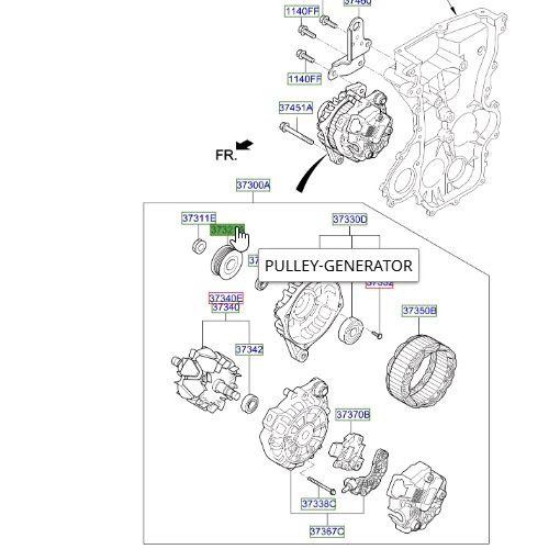 Pulley Pully Dinamo Alternator Hyundai I10 Grand I10 37320 04610