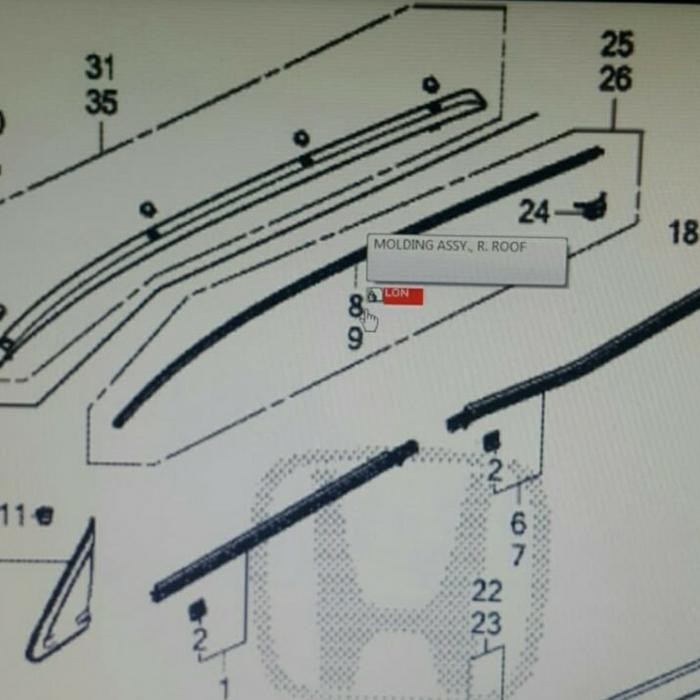Karet List Lis Roof Atap Bagian Atas Samping Kaca Depan Mobilio
