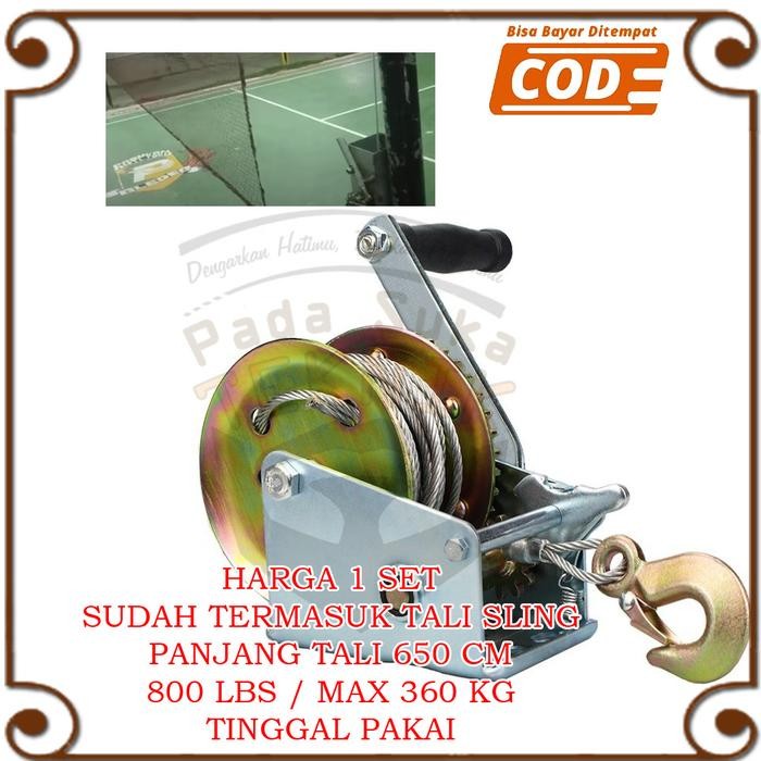 PREMIUM Katrol Tiang Badminton Manual Kerekan Tiang Net Voli Roller Tenis